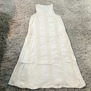 Lou & Grey Sz.XS Long Sleeveless 100% Cotton Maxi with Natural Stitching Details